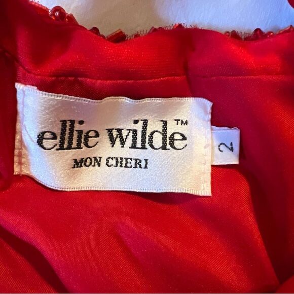 Ellie Wilde by Mon Cherie Womens Prom Dress Size 2 Red Formal Gala HOCO - Picture 10 of 11